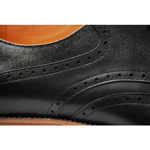 Atlanta Black Calf Leather Derby Mens Brogue Shoe