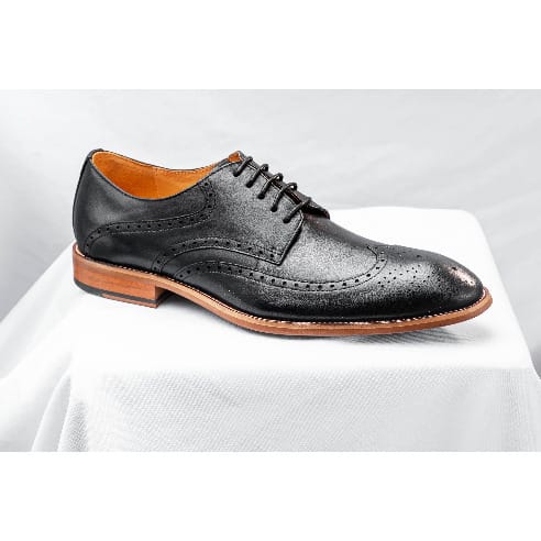 Atlanta Black Calf Leather Derby Mens Brogue Shoe