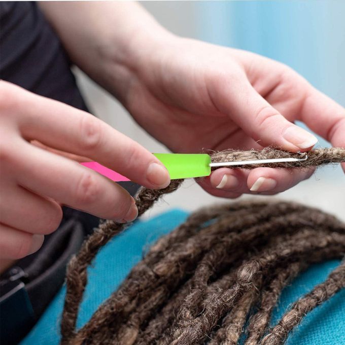 5 Packs 6in Latch Hook Crochet  For Braids Hair Extension Purple