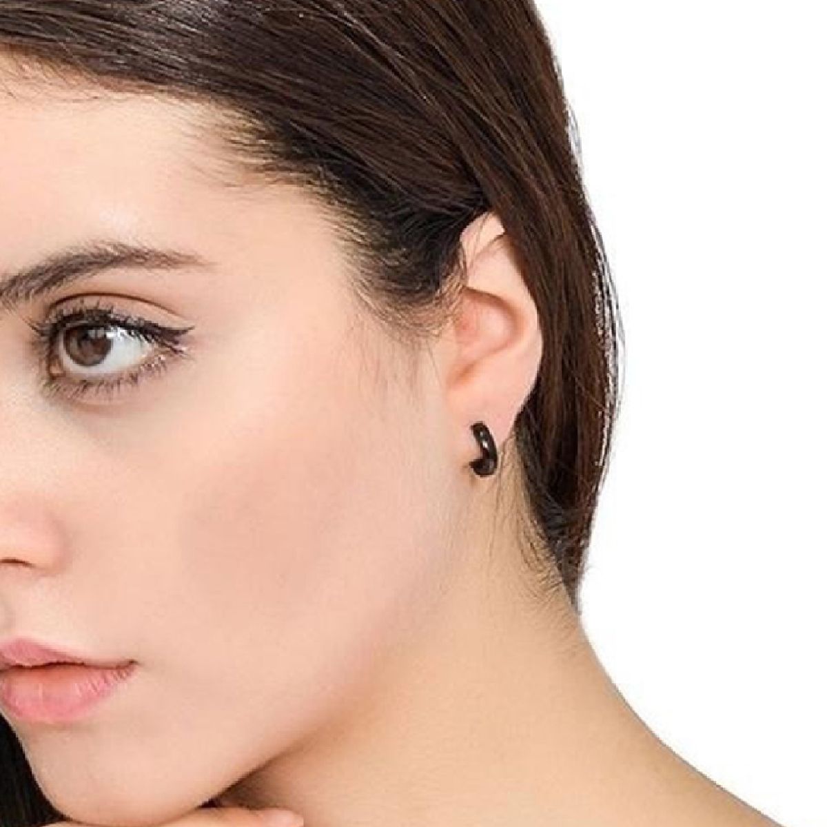 4 Pairs Earrings Set Safe Popular Stainless Steel-Black