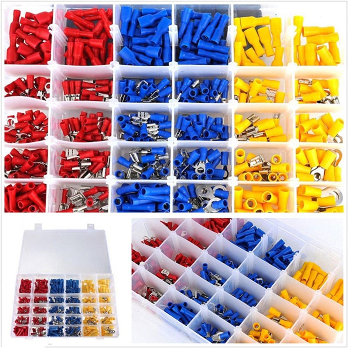 720pcs Tubular Cold Pressure Wire Connector Electrical Terminals Cable Crimps Cord End Terminal Kit Set Wire Ferrules With Box