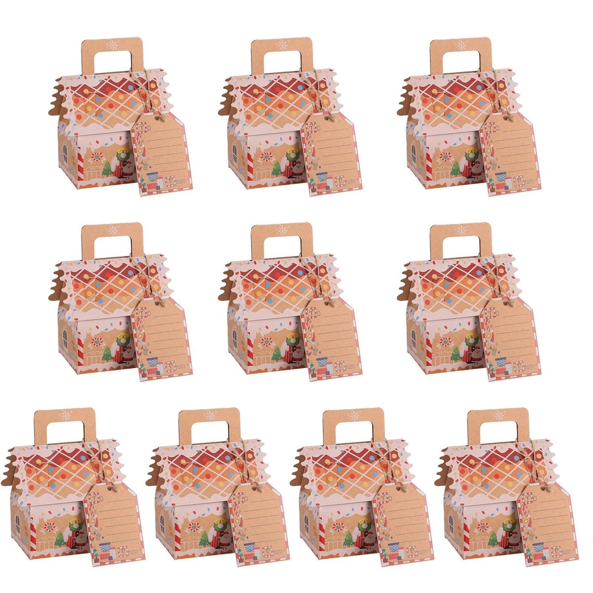 Cake Gift Box 10pcs Festive House Cookie Candy Box Exquisite for Party