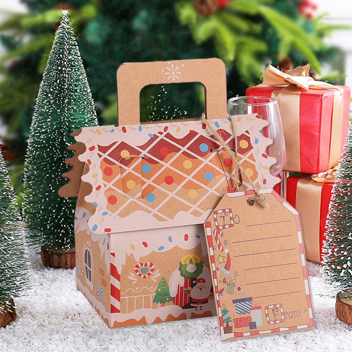 Cake Gift Box 10pcs Festive House Cookie Candy Box Exquisite for Party