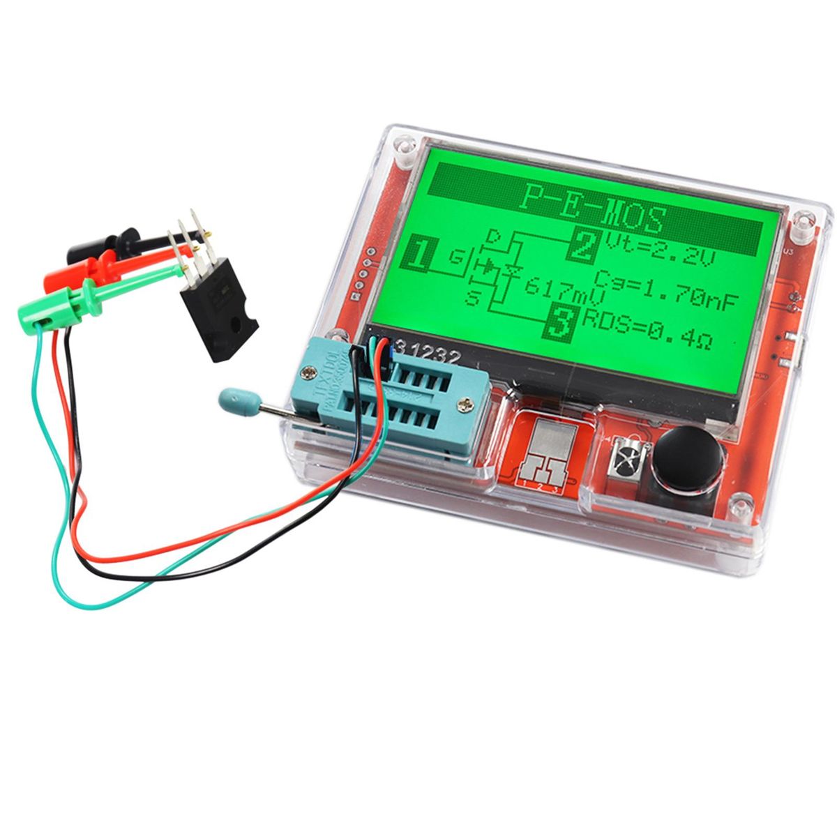 LCR-T10H Transistor Meter Multi-Function Capacitance Resistance Tester Large Screen Graphic Display Transistor Meter for Diode Capacitor Resistor Transistor