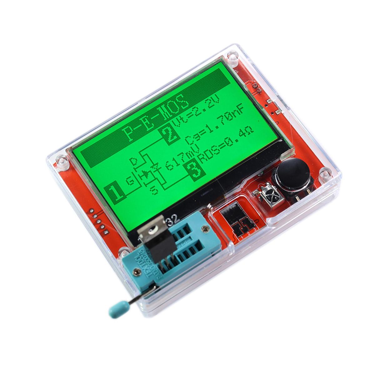 LCR-T10H Transistor Meter Multi-Function Capacitance Resistance Tester Large Screen Graphic Display Transistor Meter for Diode Capacitor Resistor Transistor