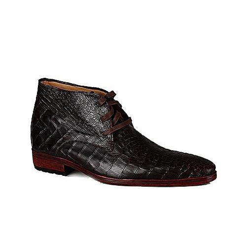 Men's Alligator Embossed Leather Skin Chukka Boot