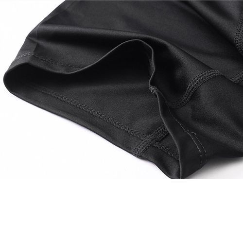 Men Summer Sports T-Shirt Short Sleeve Running Fitness Top（Black）