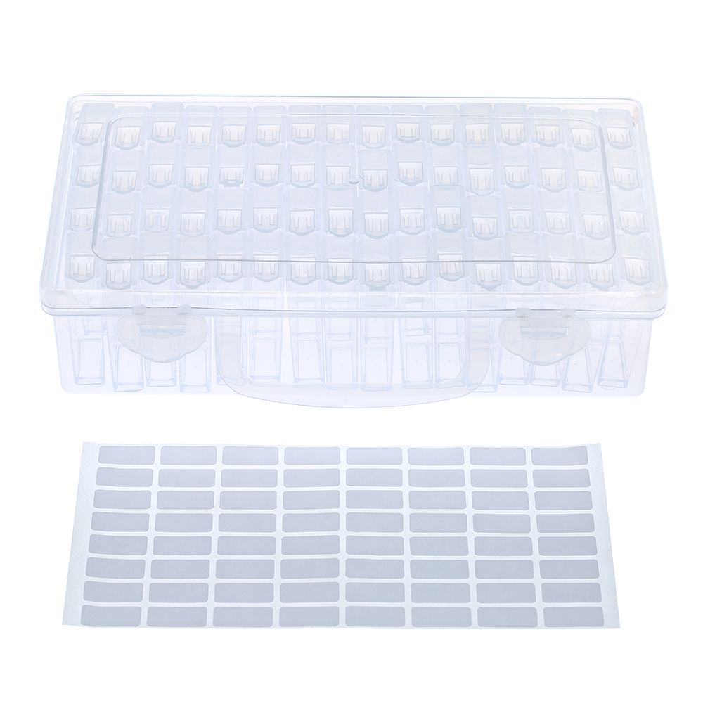 Clear Plastic Diamond Storage Box With Handle 64 Pack