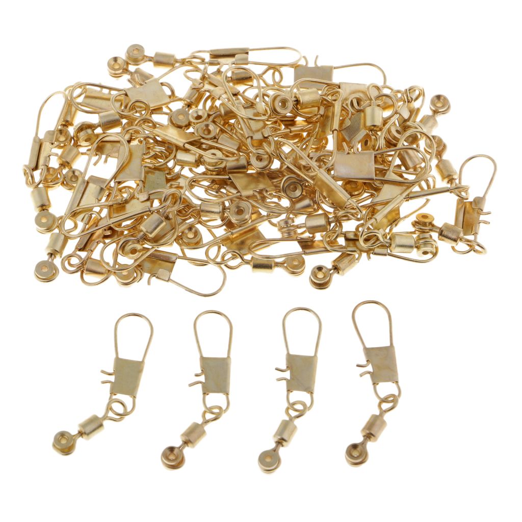 50Pcs  Line Sinker Slides Hook Shank Clip Swivels Snaps