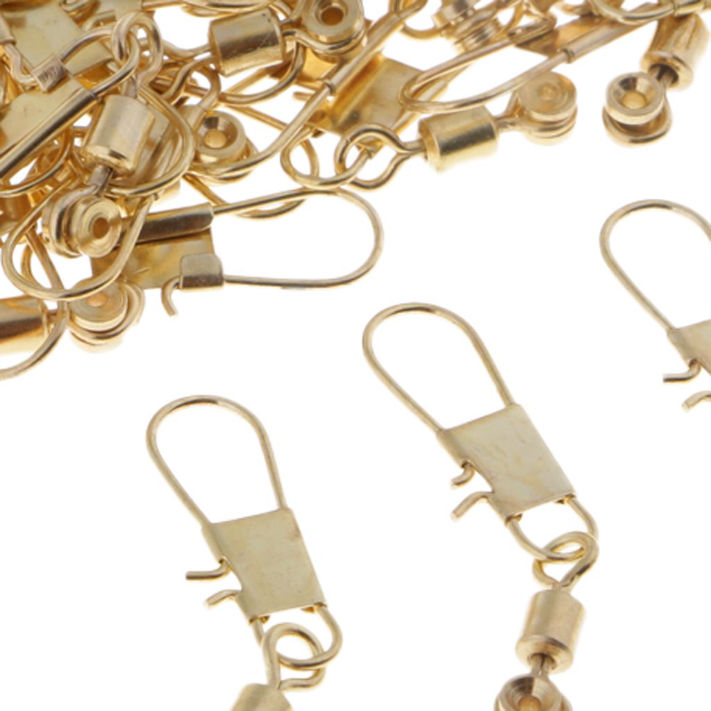 50Pcs  Line Sinker Slides Hook Shank Clip Swivels Snaps