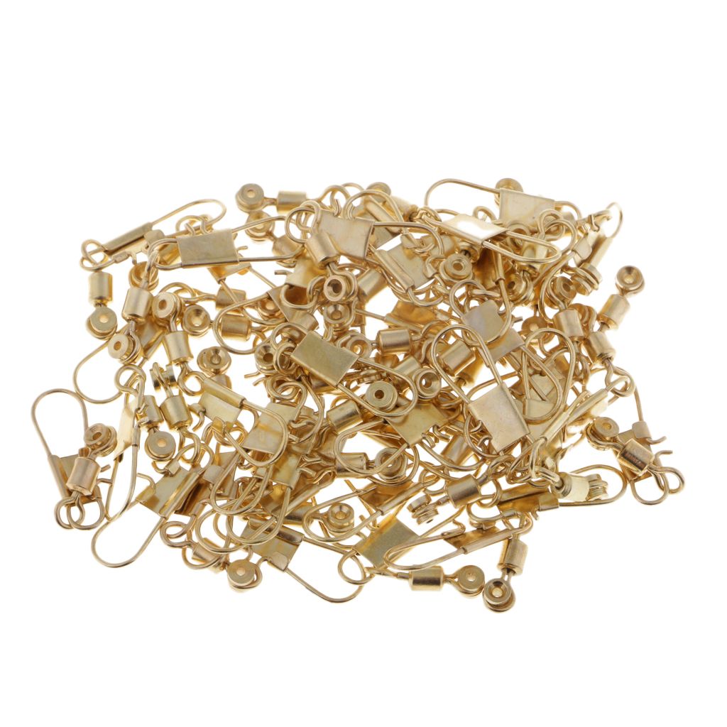 50Pcs  Line Sinker Slides Hook Shank Clip Swivels Snaps