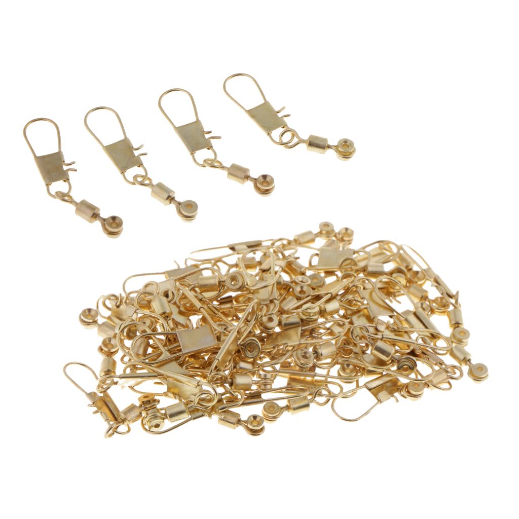 50Pcs  Line Sinker Slides Hook Shank Clip Swivels Snaps