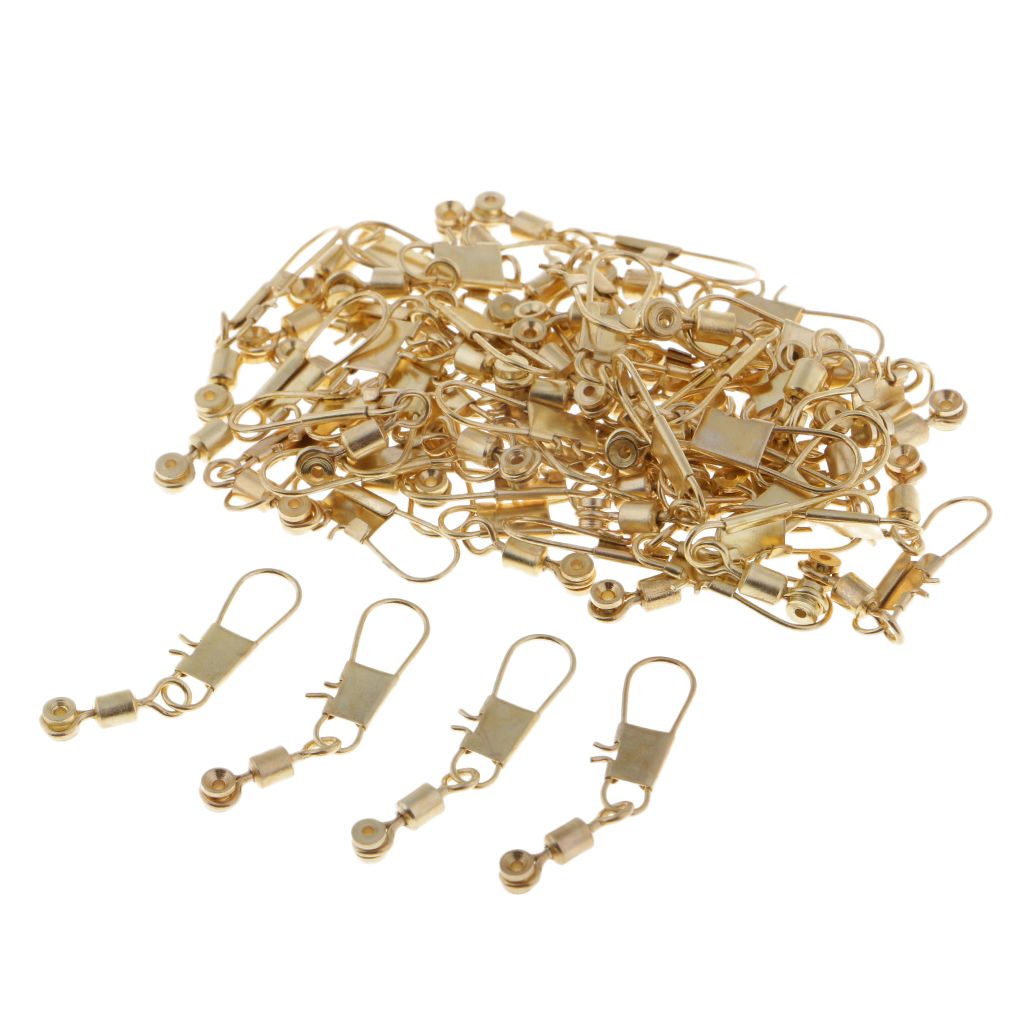 50Pcs  Line Sinker Slides Hook Shank Clip Swivels Snaps