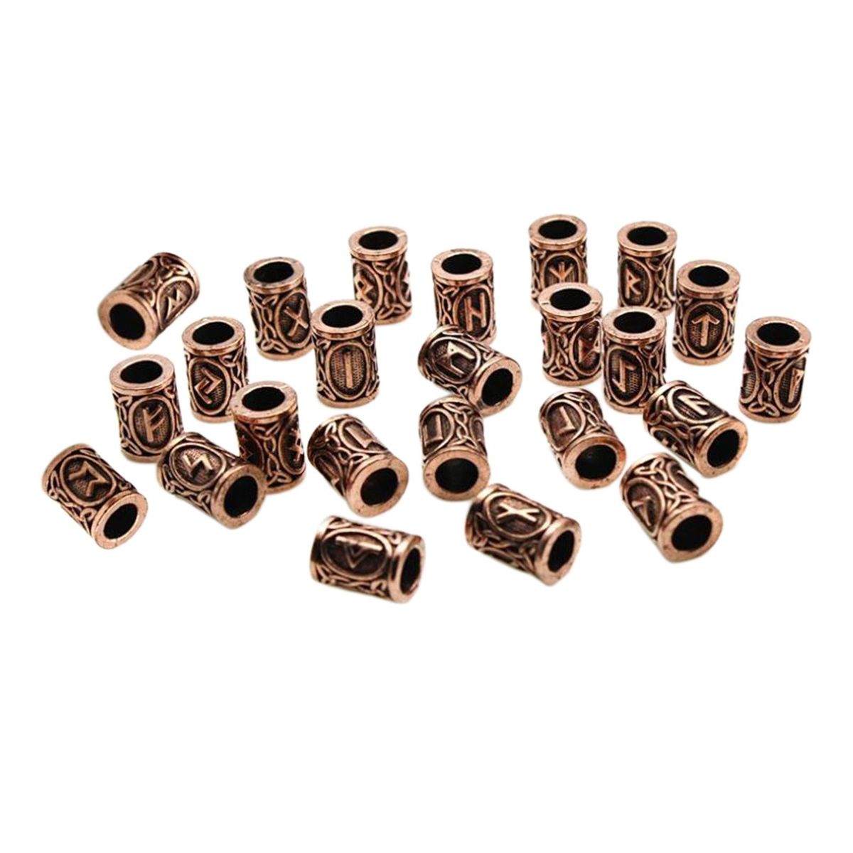 24 Pieces Viking Runes Bead Dreadlocks Beads For Hair Decoration