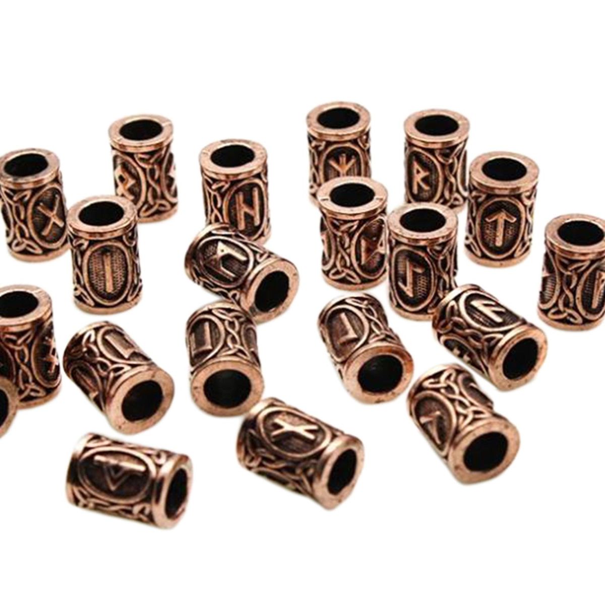 24 Pieces Viking Runes Bead Dreadlocks Beads For Hair Decoration
