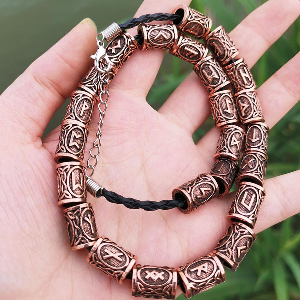 24 Pieces Viking Runes Bead Dreadlocks Beads For Hair Decoration