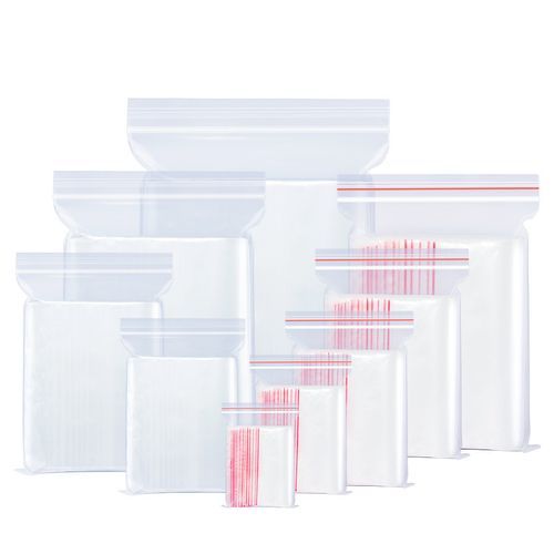 100Pcs Reusable Zip Lock Clear Seal Packaging Bag