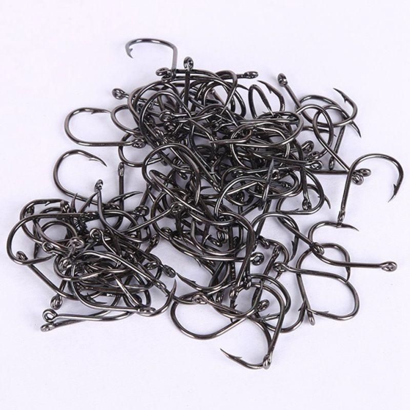 100 Pcs/Set High Carbon Steel Fishhooks hook fishing