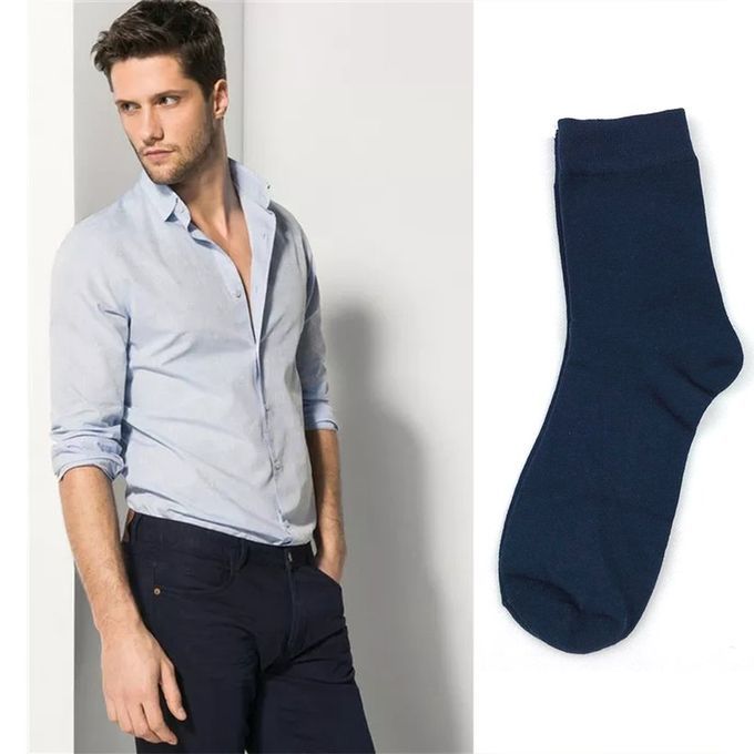Winter Autumn Omfortable Solid Olor Business Style So Ks Middle Length-dark Blue