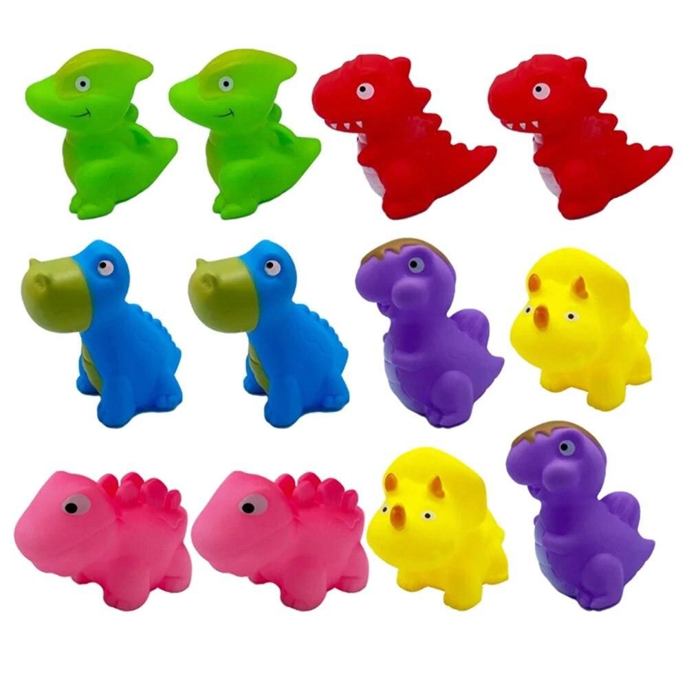 12 Pcs Bath Toys Shower Dinosaur Adorable Portable Bathtub Squeeze Interesting Water Children Supply Soft Rubber Lovely