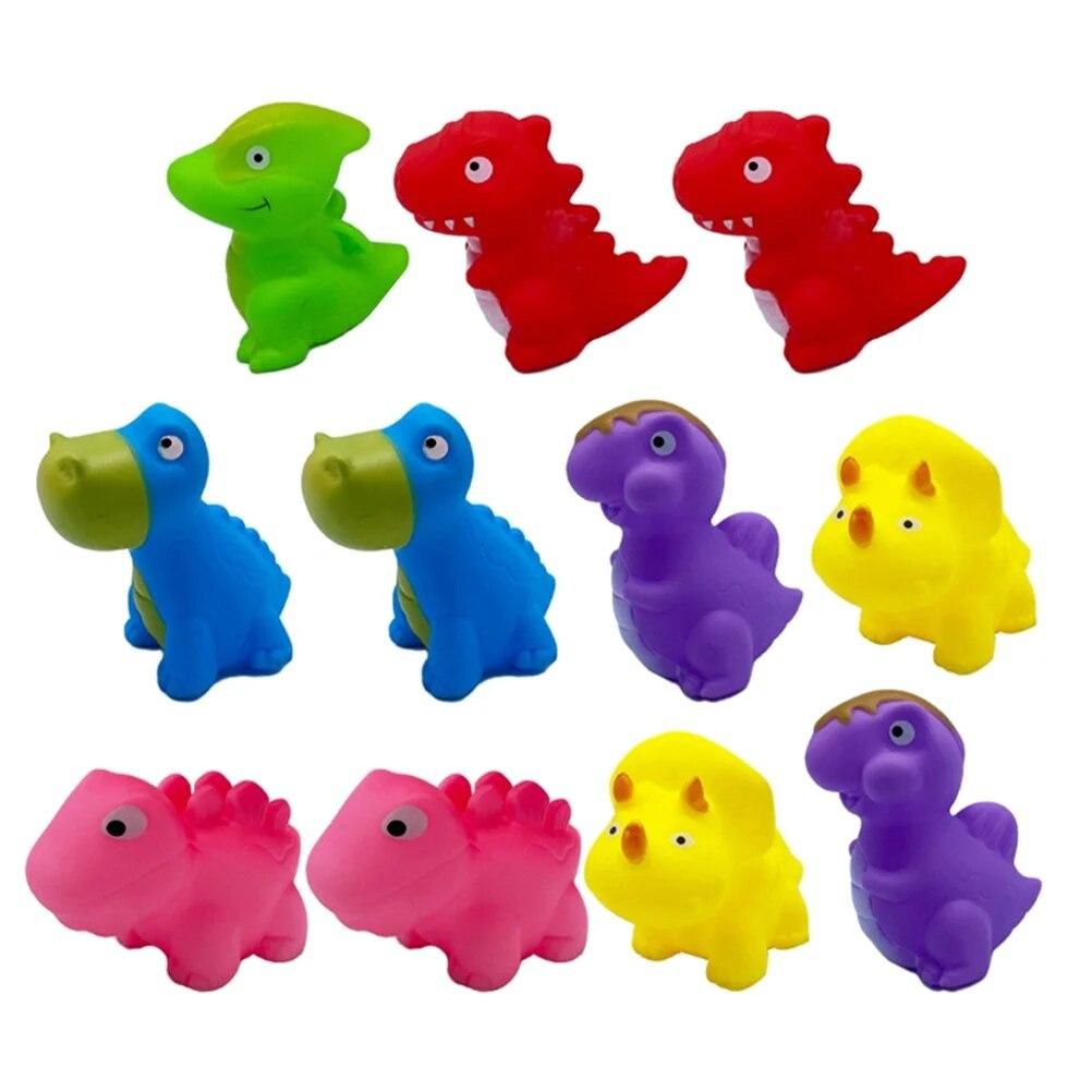 12 Pcs Bath Toys Shower Dinosaur Adorable Portable Bathtub Squeeze Interesting Water Children Supply Soft Rubber Lovely