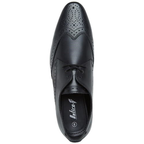Mens Leather Wing Tipped Brogue Shoes Black