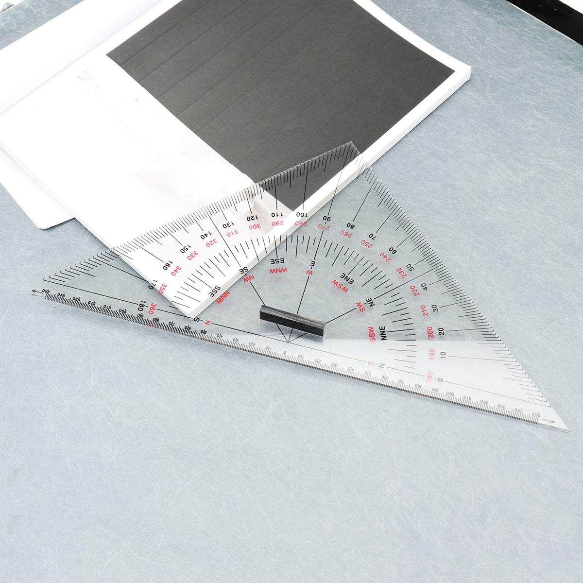 2 X 300mm Acrylic Navigation Triangular Protractor Hypotenuse Nautical Squares