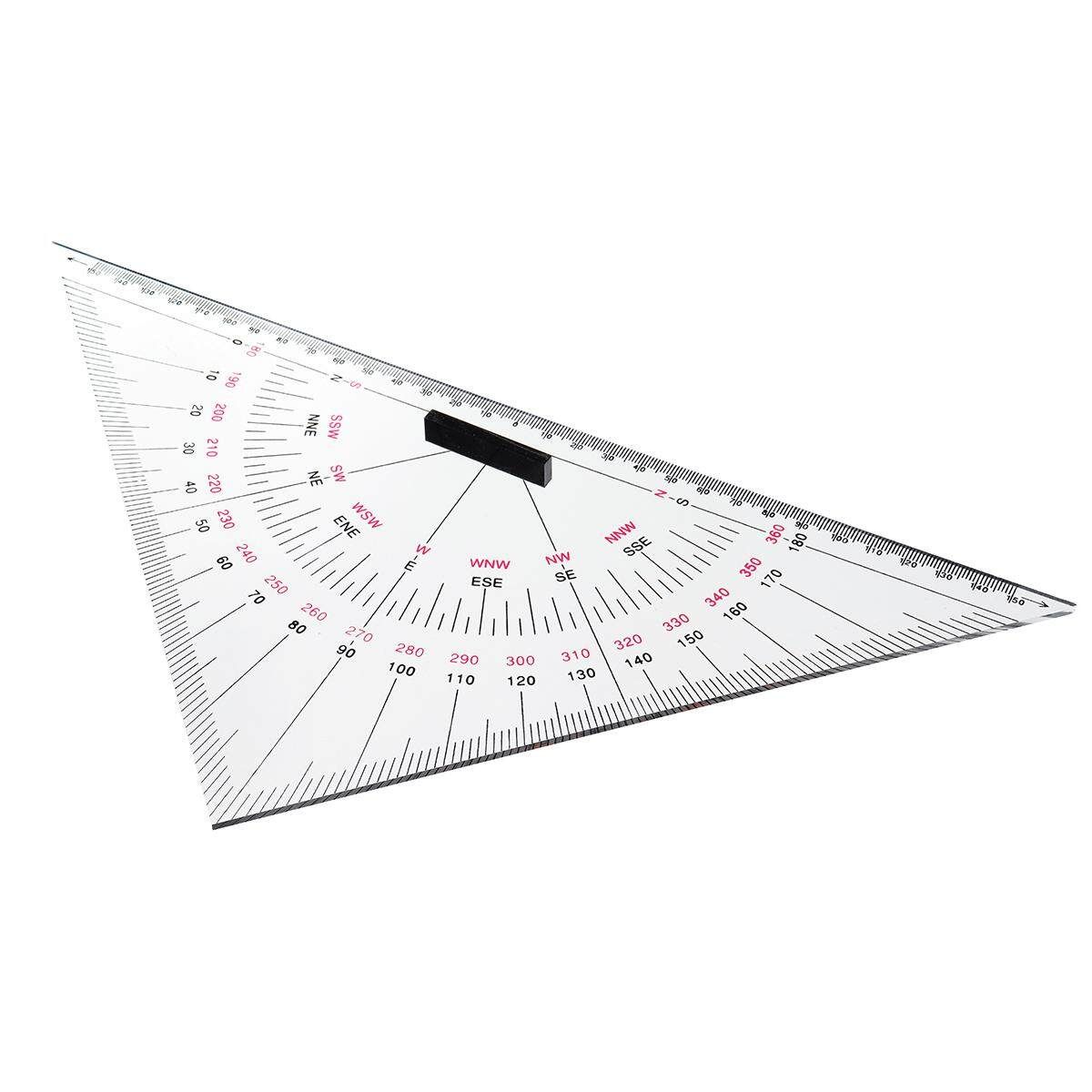 2 X 300mm Acrylic Navigation Triangular Protractor Hypotenuse Nautical Squares