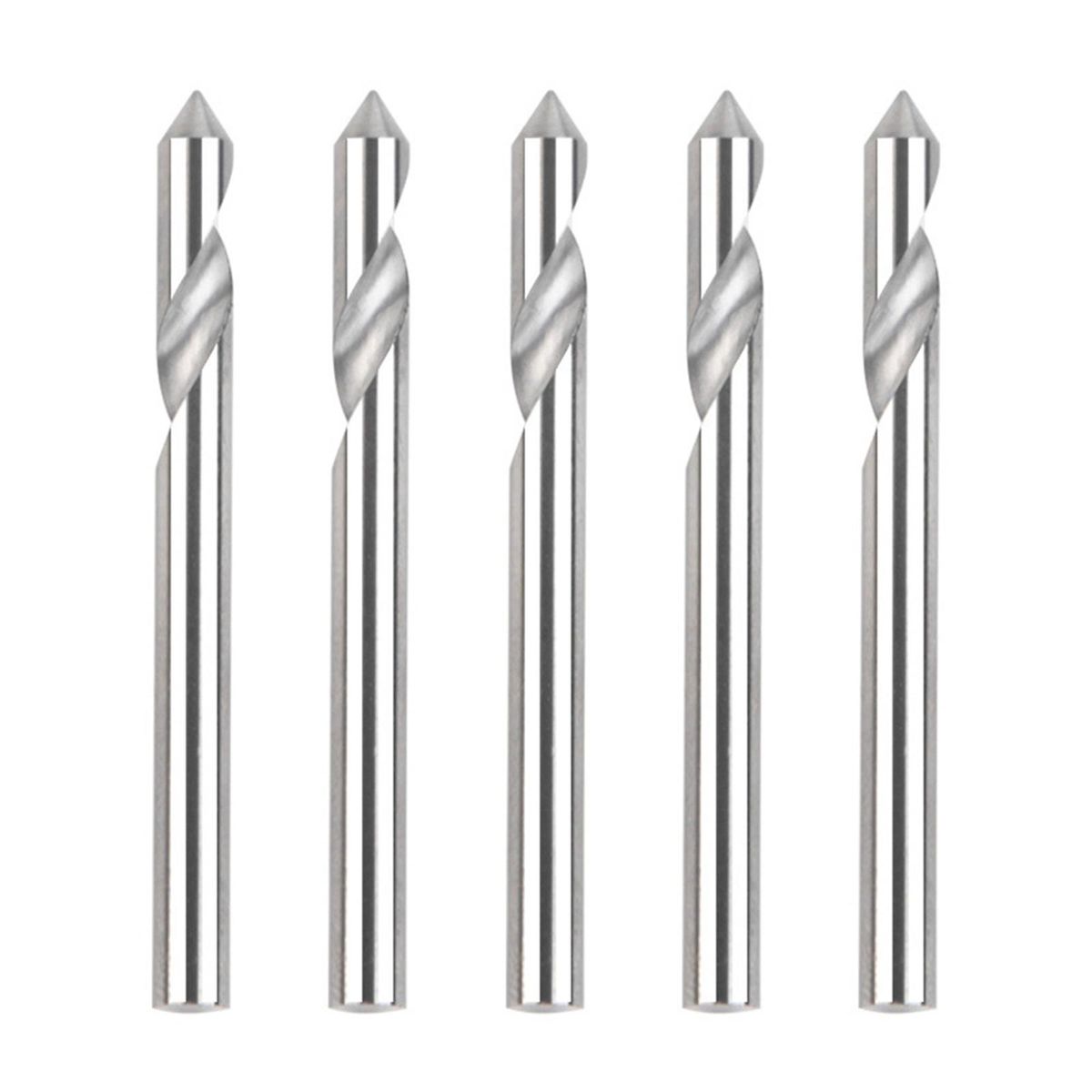 60 Degree Spiral Engraving End Mill Router Bit  V-Groove Carving Cutter 3D Engraving Bit with Flat Bottom 1/8 in Shank, 5 Pcs