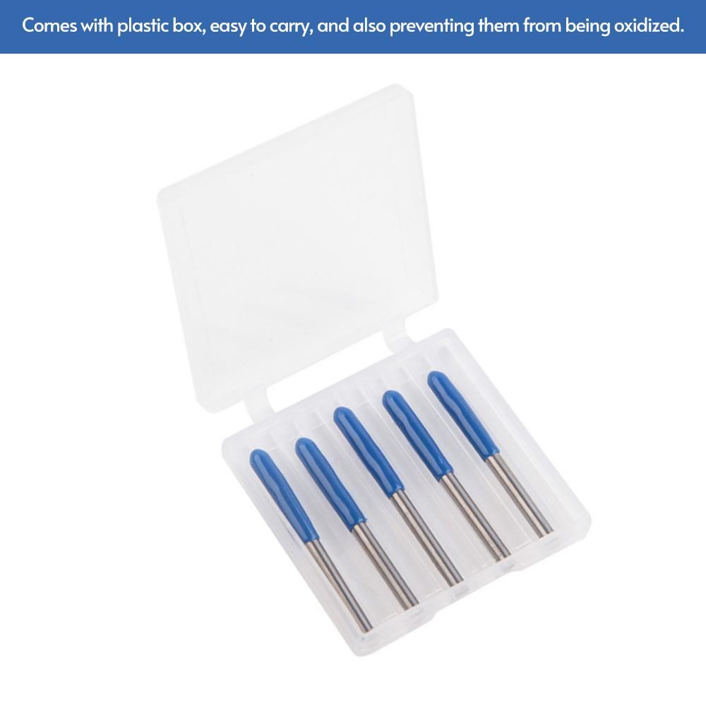 60 Degree Spiral Engraving End Mill Router Bit  V-Groove Carving Cutter 3D Engraving Bit with Flat Bottom 1/8 in Shank, 5 Pcs