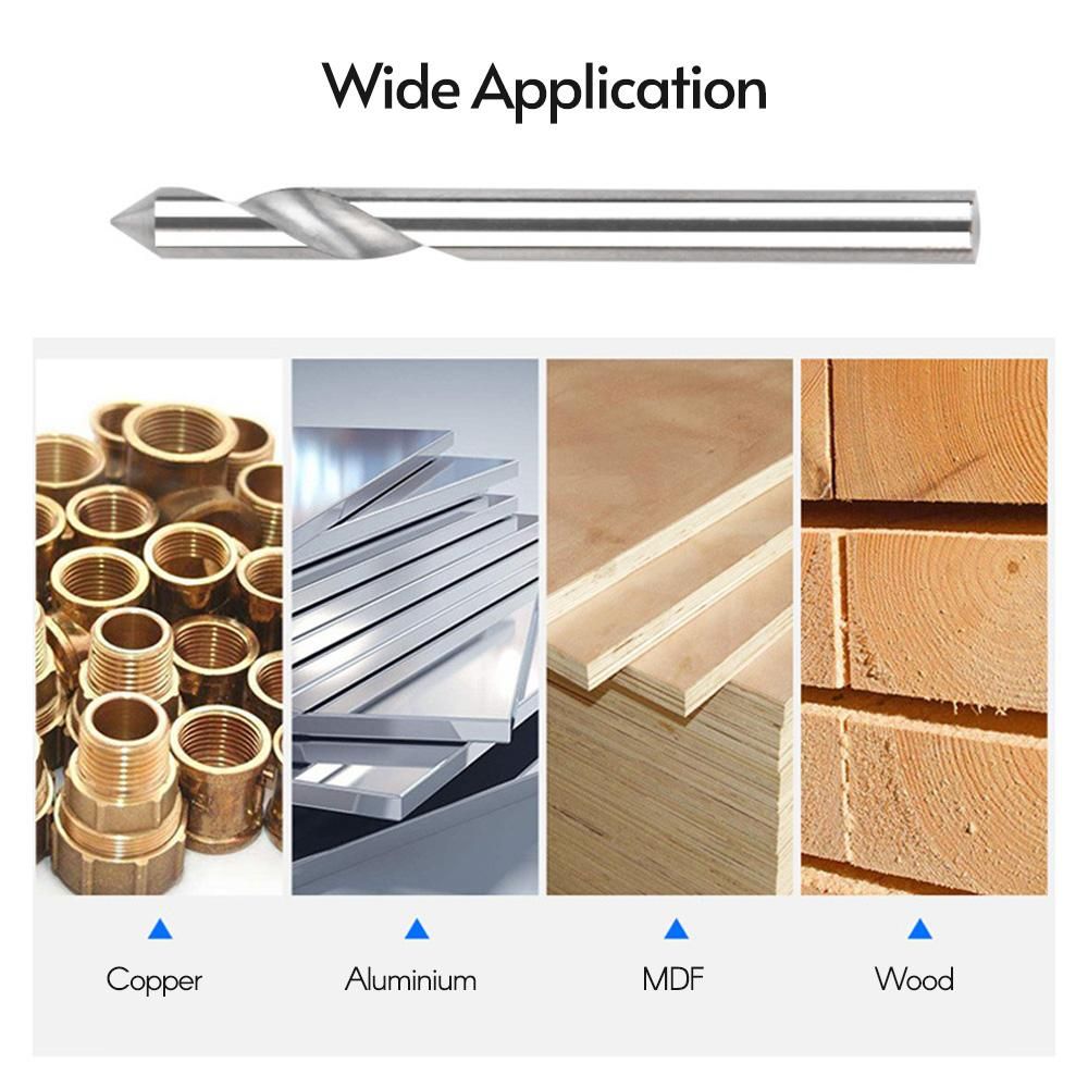 60 Degree Spiral Engraving End Mill Router Bit  V-Groove Carving Cutter 3D Engraving Bit with Flat Bottom 1/8 in Shank, 5 Pcs
