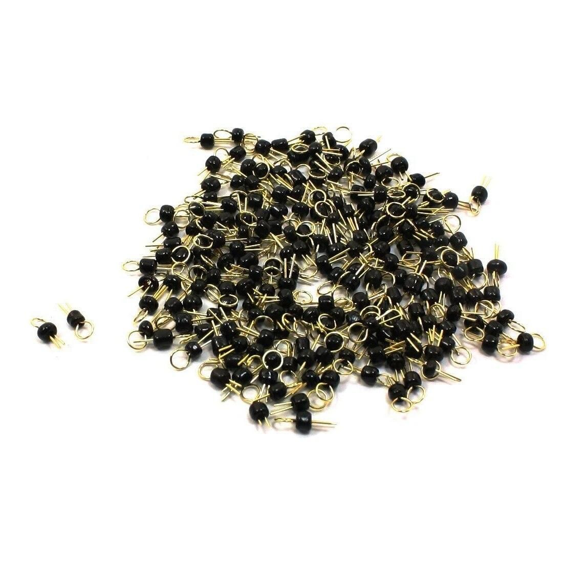 200Pcs Black Gold Tone Soldering PCB Board Breadboard Test Point Pin