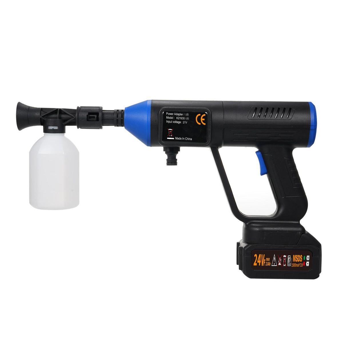 Handheld Pressure Washer Portable Powerful Cleaner 50bar/725PSI 350W Cordless Power Washer with Rechargeable 2 Pack 1500mAh*10 Battery Brushless Motor 6in1 Injection 10m Tube Toolbox Package Car Washer Gun for Home Floor Clea