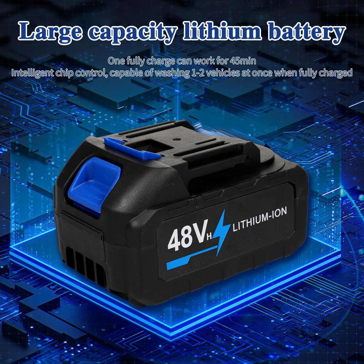 Handheld Pressure Washer Portable Powerful Cleaner 50bar/725PSI 350W Cordless Power Washer with Rechargeable 2 Pack 1500mAh*10 Battery Brushless Motor 6in1 Injection 10m Tube Toolbox Package Car Washer Gun for Home Floor Clea