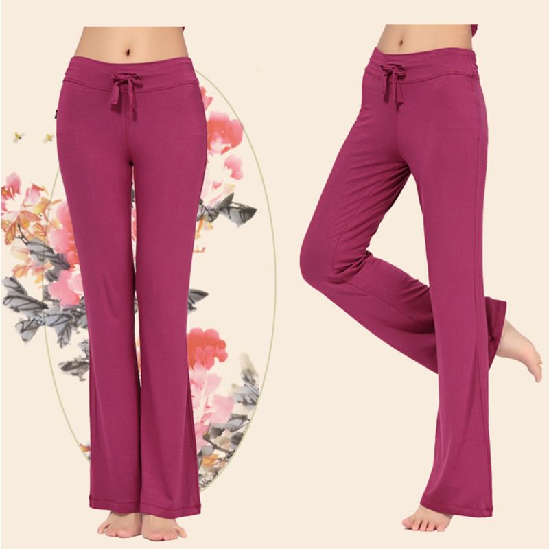 Women Solid Color High Waist Drawstring Wide Leg Long Pants Yoga Dance Trousers Wide Leg For Yoga Running Jogging Gymnastics(#White)