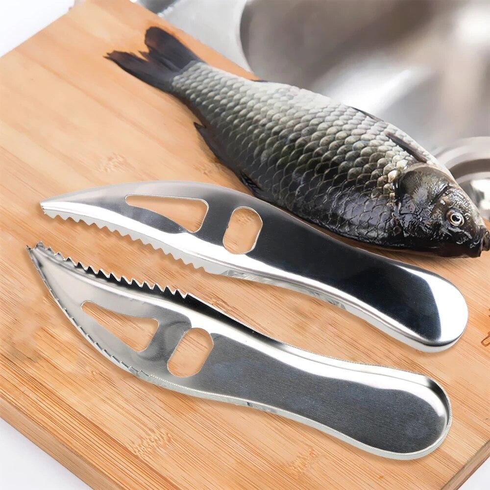 Fish Scale Planer Kitchen Accessories Scaler Brush Stainless Steel Fish Skin Scraper Seafood Tools Peeler Remover