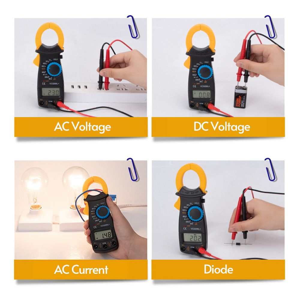 Digital Clamp Meter Multimeter Measures Resistance