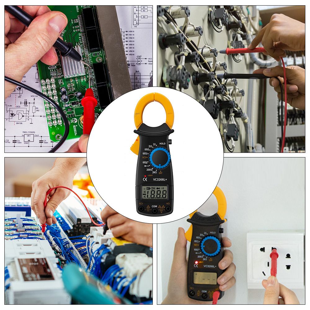 Digital Clamp Meter Multimeter Measures Resistance