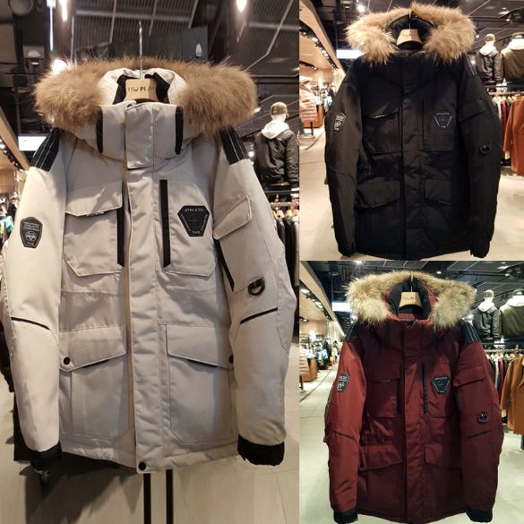 -30 Degree Down Parkas Snow Jacket Men Woman Winter White Duck Down - Red