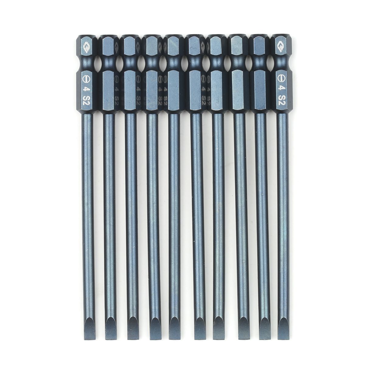 10-Piece Slotted Screwdriver Bit Set 1/4-inch Hex Shank S2