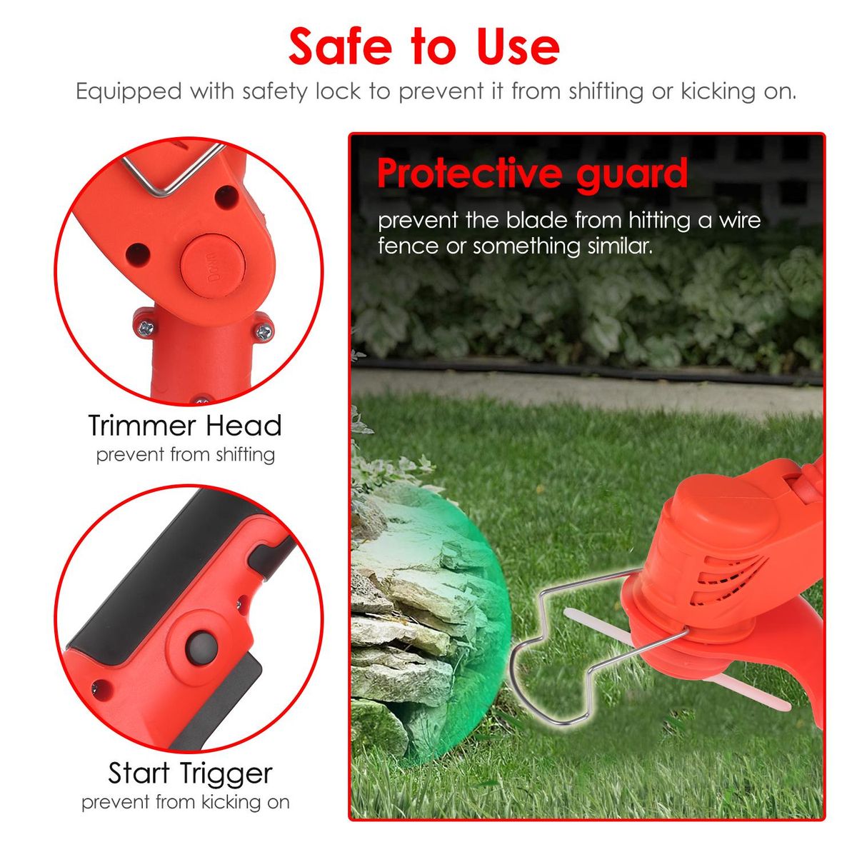 Cordless Grass Trimmer Edger 21V Battery-Powerd Weed Eater Electric Brush Cutter Grass Shears Hedge Trimmer with 4Ah Battery and Charger and Replacement Blades Included for Yard Maintenance