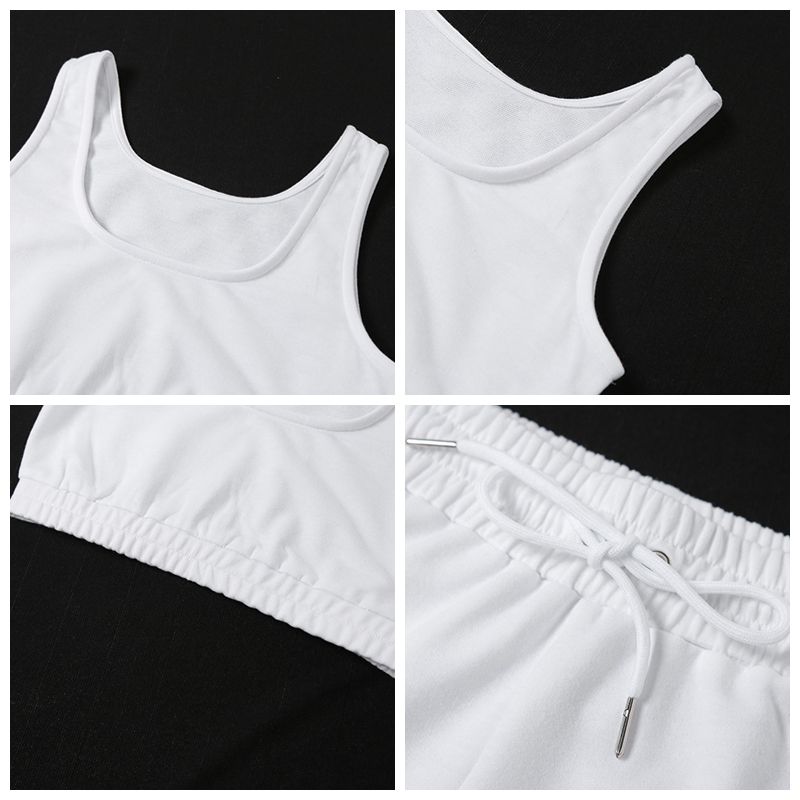 Two Piece Sets Casual Solid Crop Top And Pants Women Tracksuits