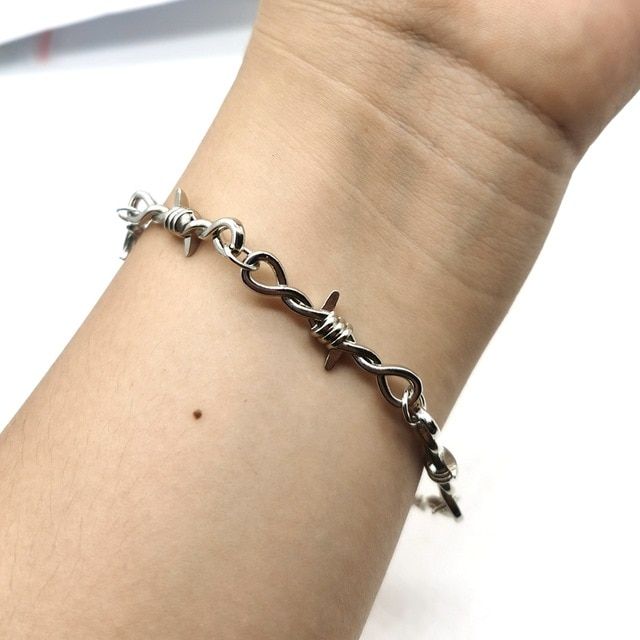 Small Wire Brambles Iron Choker Bracelet Women Hip-hop Punk