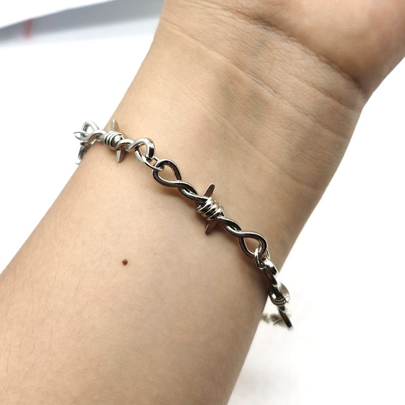 Small Wire Brambles Iron Choker Bracelet Women Hip-hop Punk