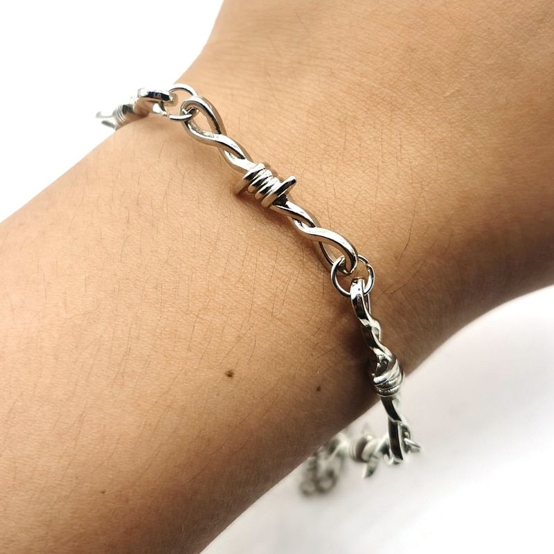 Small Wire Brambles Iron Choker Bracelet Women Hip-hop Punk