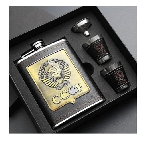 Leather Gift Set/Hip Flask