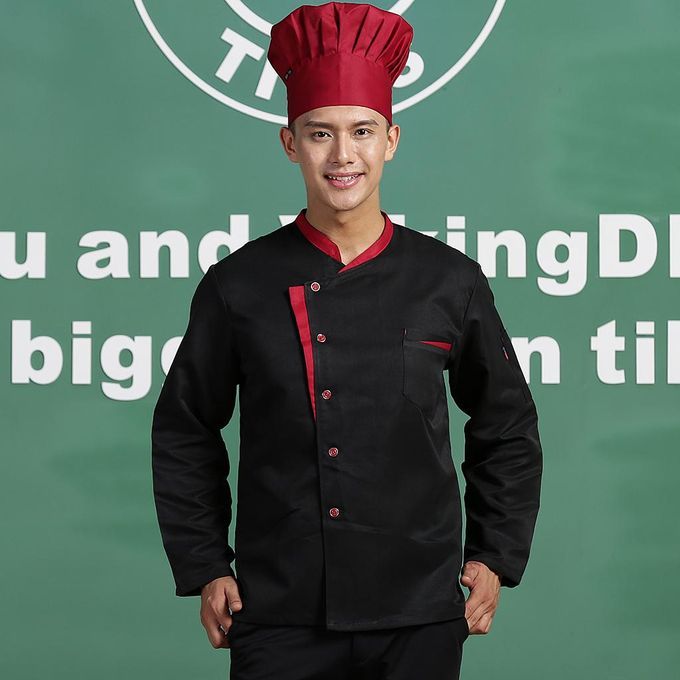 3x Chef Jacket Catering Uniform Long Sleeve  Coat Work Wear Shirt