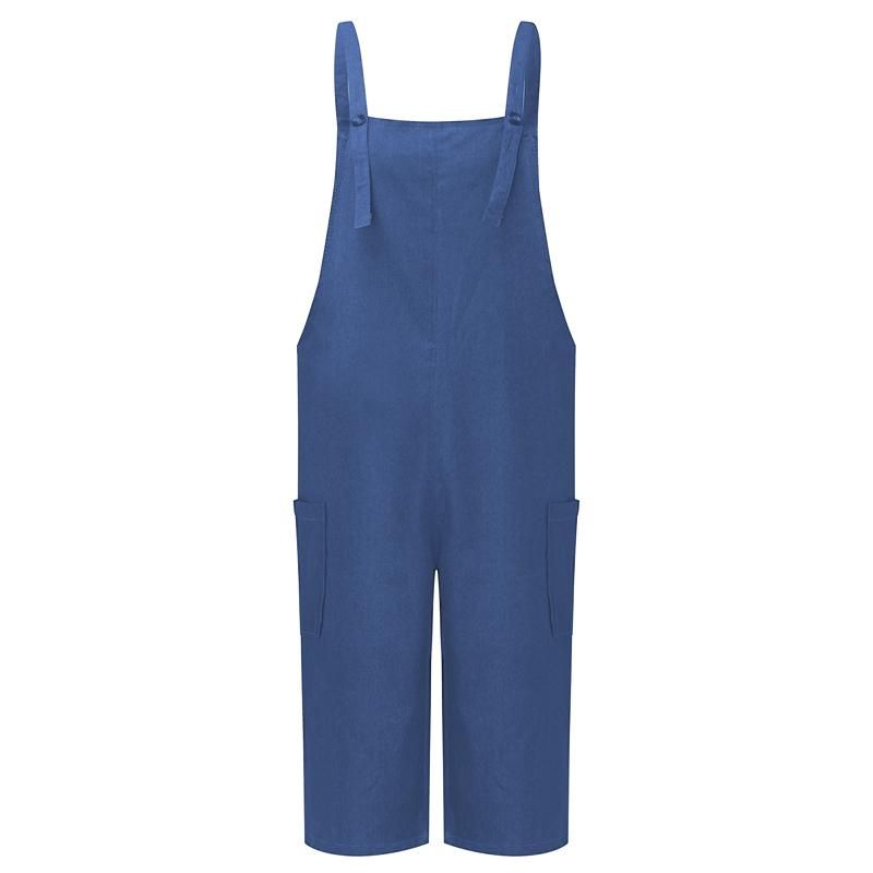 Rompers Womens Jumpsuit Summer Autumn Sleeveless Fashion Wide Leg Pants Denim Calf Length Vintage Overalls S-5XL