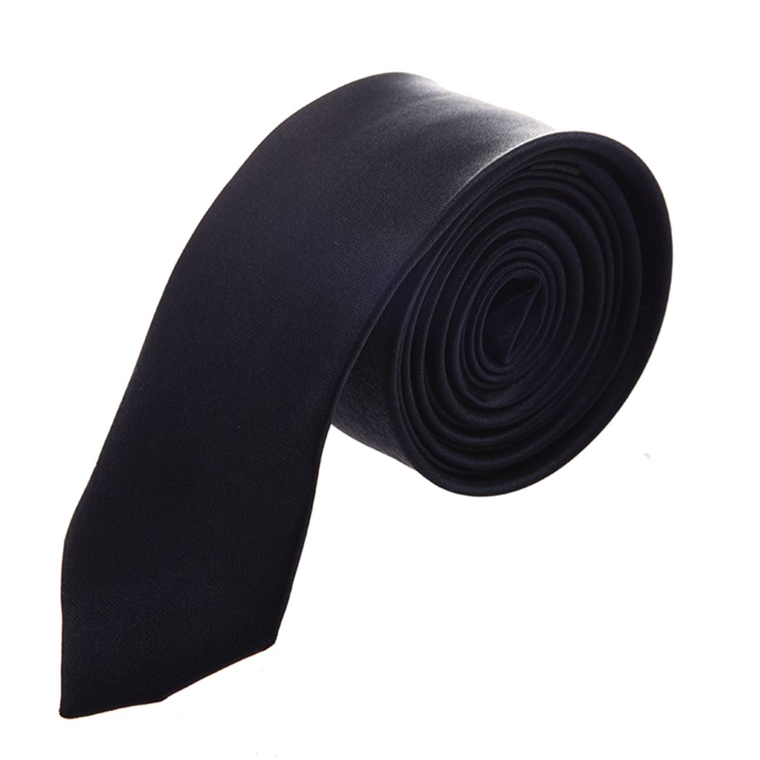 Man Casual Necktie Skinny Slim Narrow Neck Tie - Solid Dark