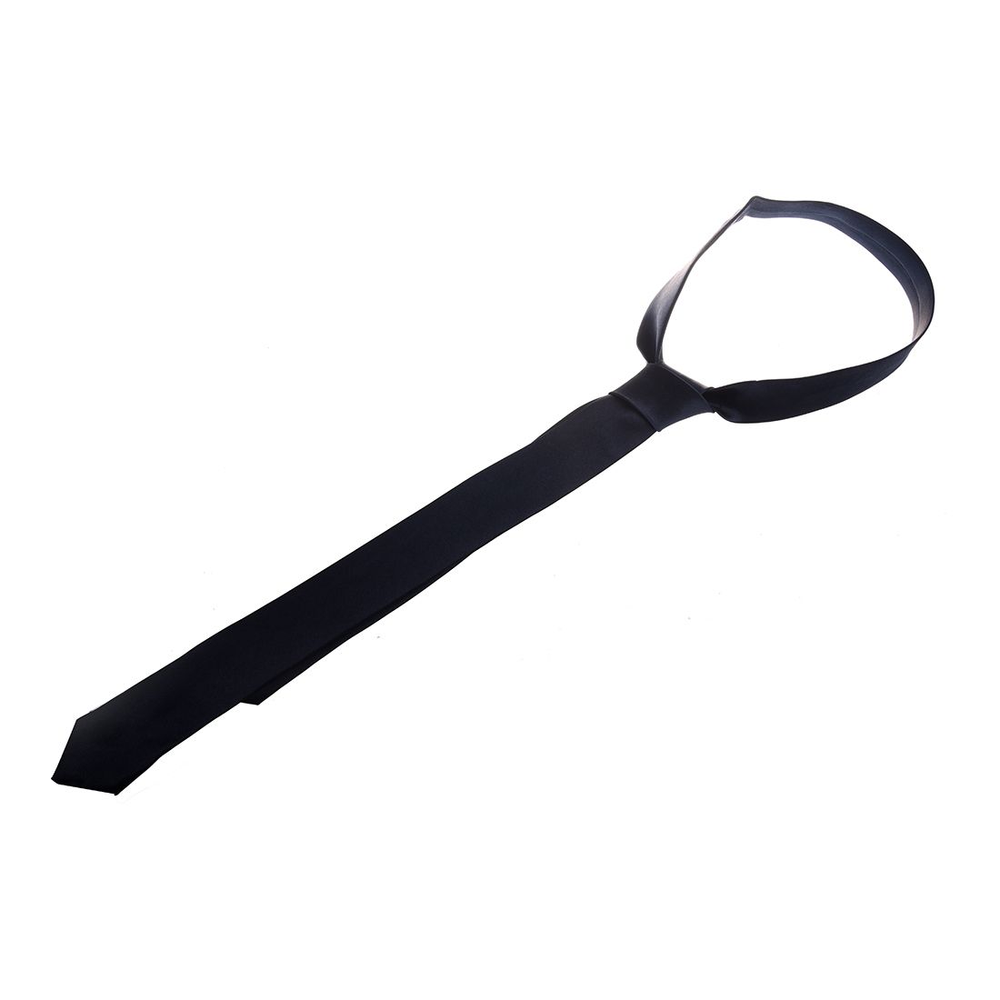 Man Casual Necktie Skinny Slim Narrow Neck Tie - Solid Dark